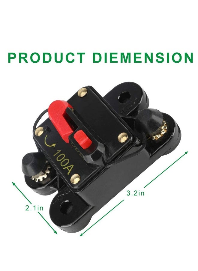 Generic - Circuit Breaker 100 Amp   12 24V DC Circuit Breaker with Manual Reset Waterproof Fuse Holder for Marine RV Car Audio and Home Solar System Amps Protection - Image 1