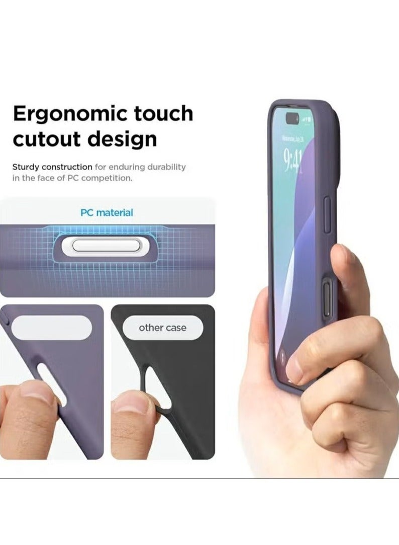 general Ultra-Slim Liquid Silicone Case for iPhone 16 Pro Max | Premium Soft-Touch Protective Cover with Internal Microfiber Lining & Enhanced Camera Protection – Deep  Lavande - Image 2