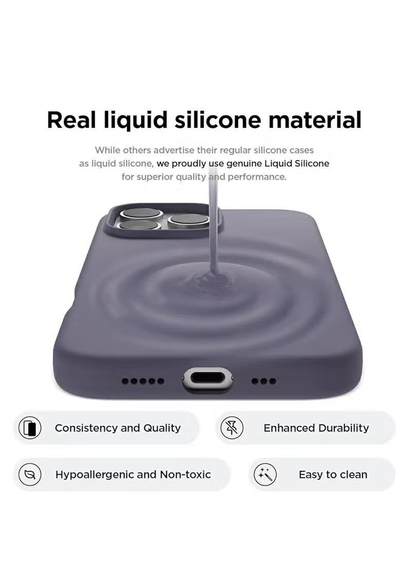 general Ultra-Slim Liquid Silicone Case for iPhone 16 Pro Max | Premium Soft-Touch Protective Cover with Internal Microfiber Lining & Enhanced Camera Protection – Deep  Lavande - Image 4