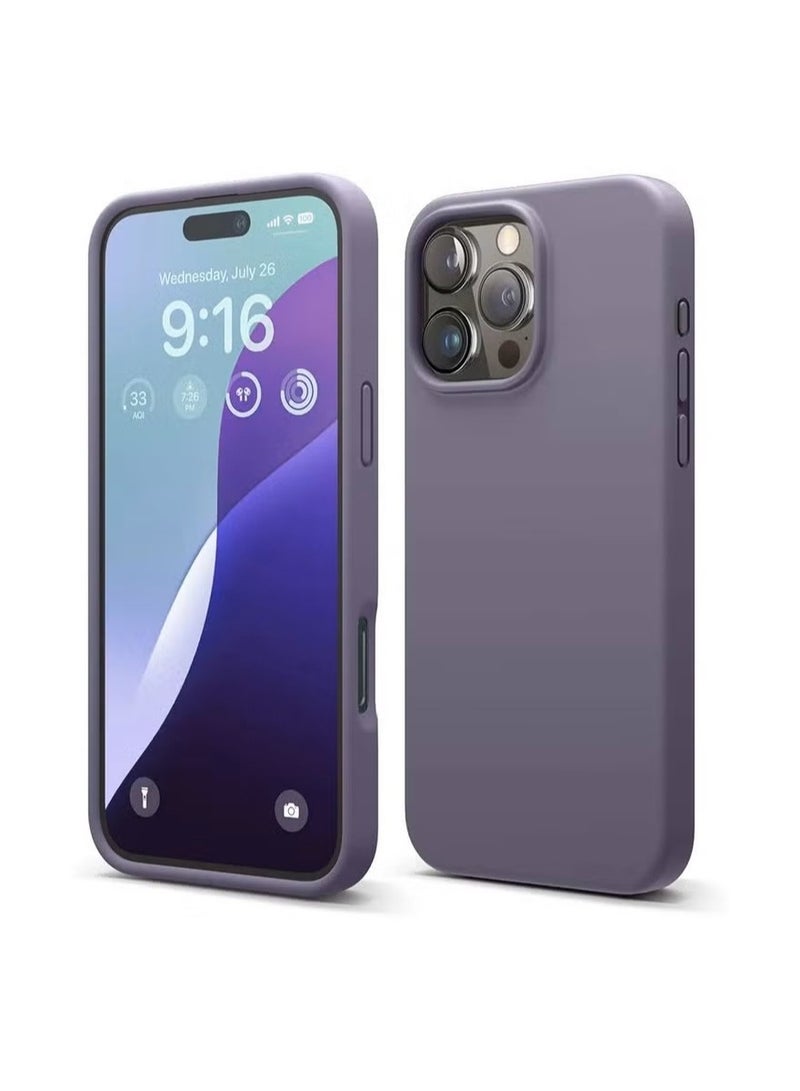 general Ultra-Slim Liquid Silicone Case for iPhone 16 Pro Max | Premium Soft-Touch Protective Cover with Internal Microfiber Lining & Enhanced Camera Protection – Deep  Lavande - Image 1