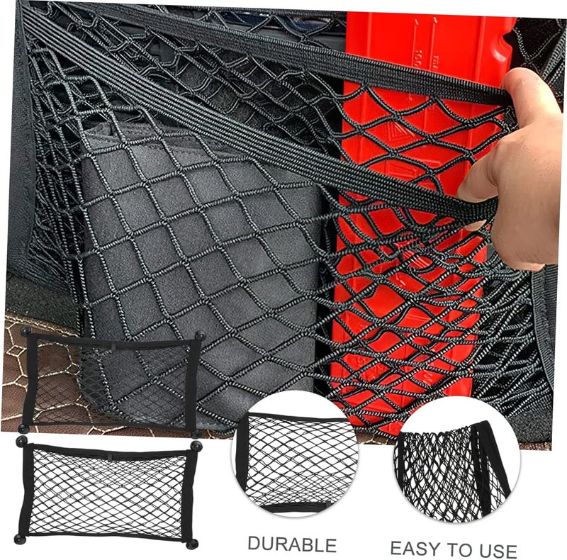 ULTECHNOVO 2pcs Trunk Net Organizer for Car Mesh Storage Pockets Vehicle Cargo Netting for Suv Truck for Groceries Gear and Tools - Image 3