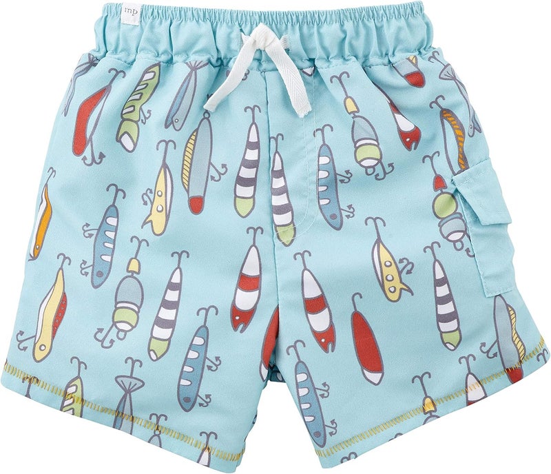 MudPie Baby-Boys Fishing Lure Swim Trunks - Image 1