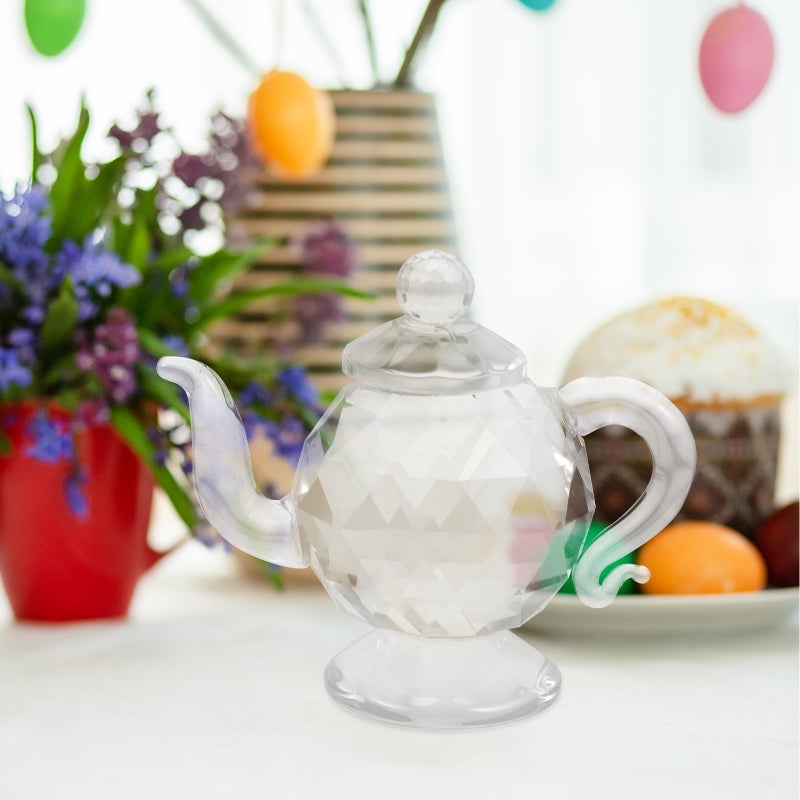 Mini Crystal Teakettle Ornament Tea Kettle Crafts Crystal Table Decoration New Year - Image 5