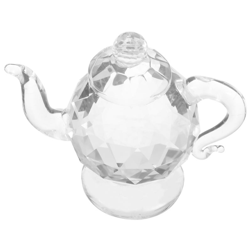 Mini Crystal Teakettle Ornament Tea Kettle Crafts Crystal Table Decoration New Year - Image 1