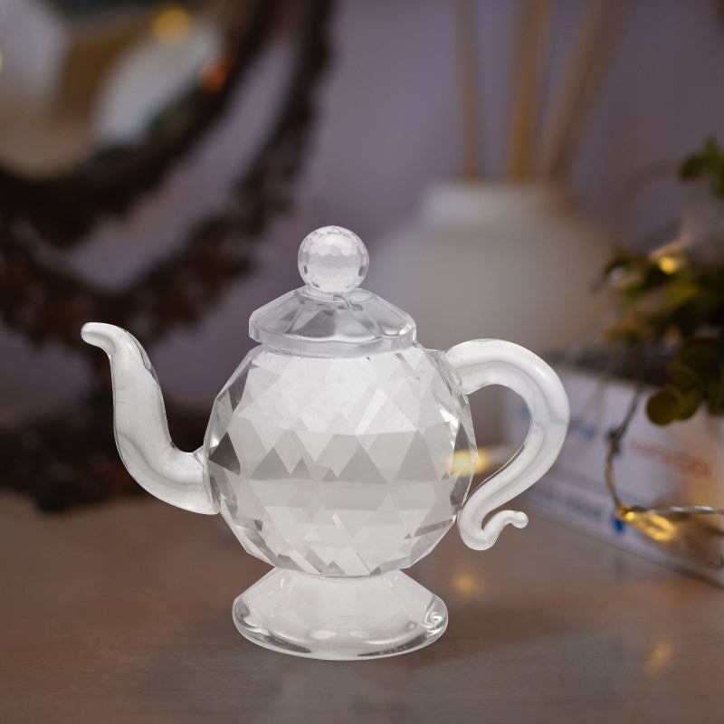 Mini Crystal Teakettle Ornament Tea Kettle Crafts Crystal Table Decoration New Year - Image 4