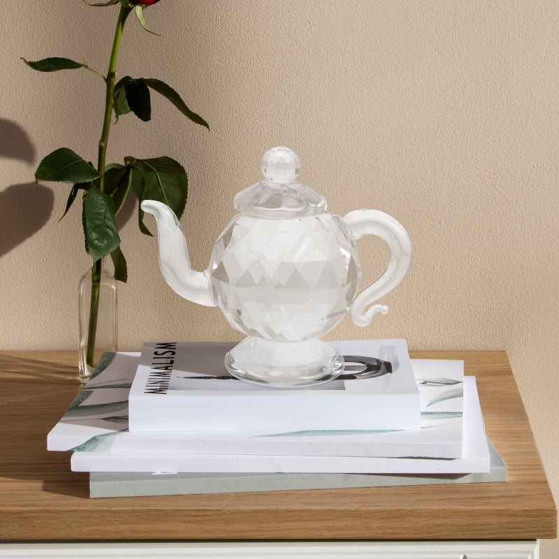 Mini Crystal Teakettle Ornament Tea Kettle Crafts Crystal Table Decoration New Year - Image 2