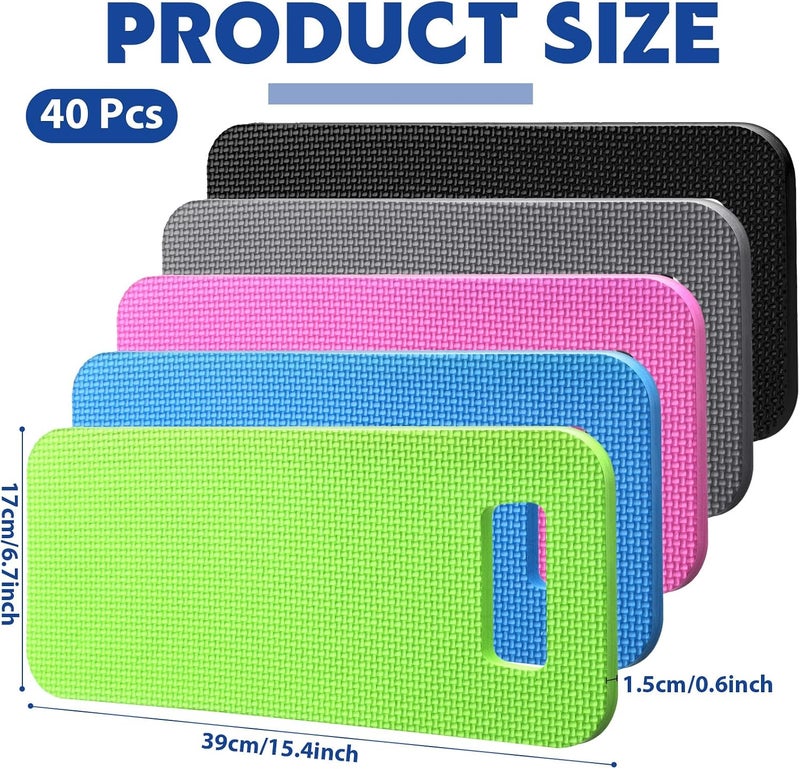 Riakrum 40 Pcs Garden Kneeling Pad Garden Knee Pad Thick Foam Knee Mat Waterproof Cushion for Kneeling Multi Functional and Church Kneeler for Praying, Baby Bath, Yoga, 15.4 x 6.7 Inch (Classic Color) - Image 2
