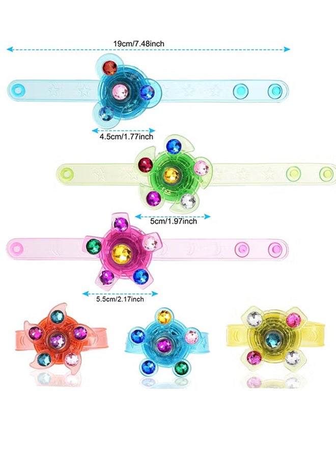 Jamal LED Light Up Fidget Spinner Bracelets 8 Pack Glow in the Dark Kids Toys Party Favors Birthday Gifts Carnival Prizes Goodie Bag Stuffers for Children Ages 4-12 Everyday Play - Image 2