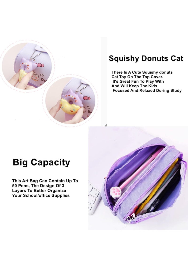 KASTWAVE - Pencil Case Cute Pen Bag, Students Stationery and office Pouch Zipper Bag for Pens, Pencils, Highlighters, Gel Pen, Markers, Eraser and Other School Supplies - Image 1