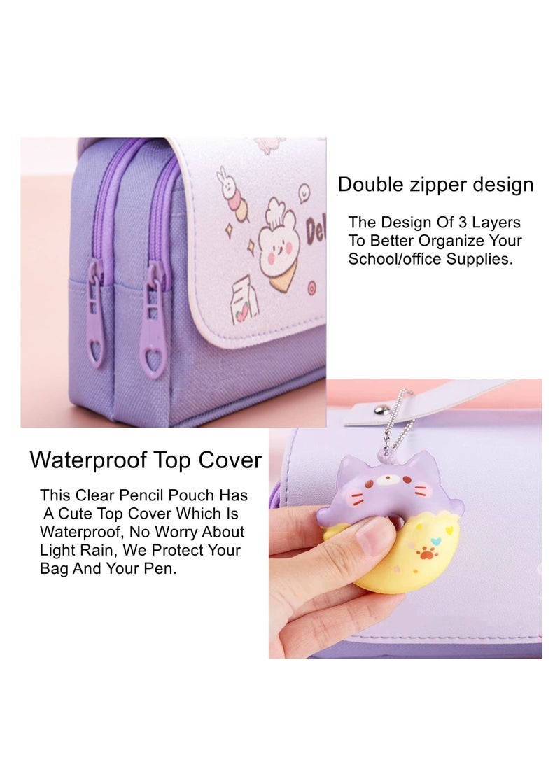 KASTWAVE - Pencil Case Cute Pen Bag, Students Stationery and office Pouch Zipper Bag for Pens, Pencils, Highlighters, Gel Pen, Markers, Eraser and Other School Supplies - Image 1