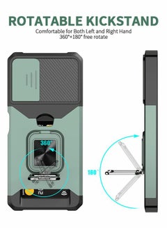 GROIC For Samsung Galaxy S23 Ultra Case with Credit Card Storage Design & Slide Camera Cover, Shockproof Dropproof Dust-Proof Heavy Duty Phone  Cover,Ring Bracket Protective Phone Shell for S23 Ultra 6.8''  - Image 2