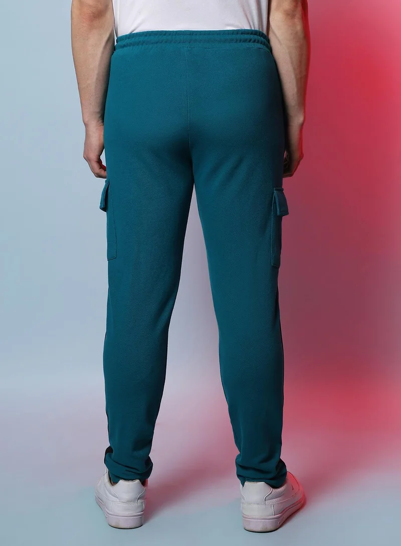 Campus Sutra Men's Solid Blue Stylish & Evening Trackpant