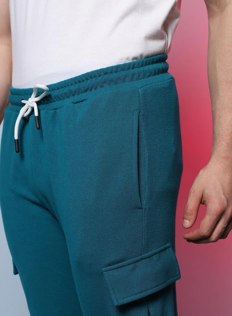 Campus Sutra Men's Solid Blue Stylish & Evening Trackpant