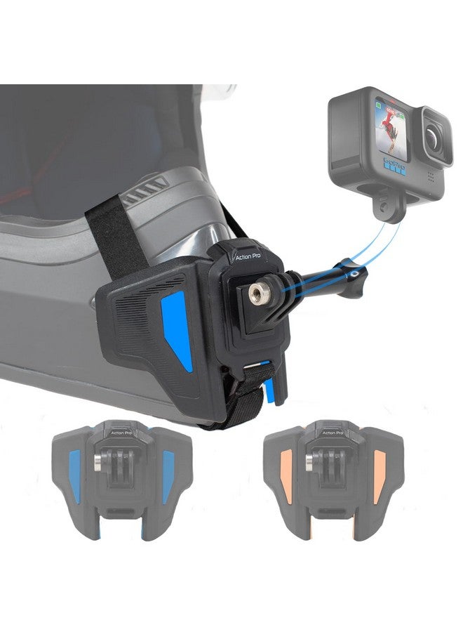 Action Pro Pro Made In India Helmet 3M Chin Mount Set Compatible With All Smartphones And Gopro-13/12/11/10/9/8/7 6/5/4/Sjcam/Dji Osmo And All Action Cameras