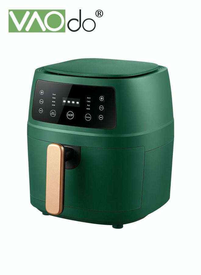 Air Fryer 5L Large Capacity Fast Dehydration Smart Reservation 1350W Large Power Non-fried Air Fryer Green
