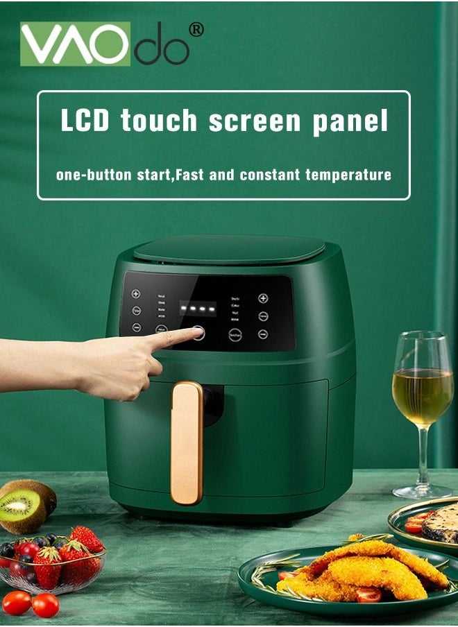Air Fryer 5L Large Capacity Fast Dehydration Smart Reservation 1350W Large Power Non-fried Air Fryer Green