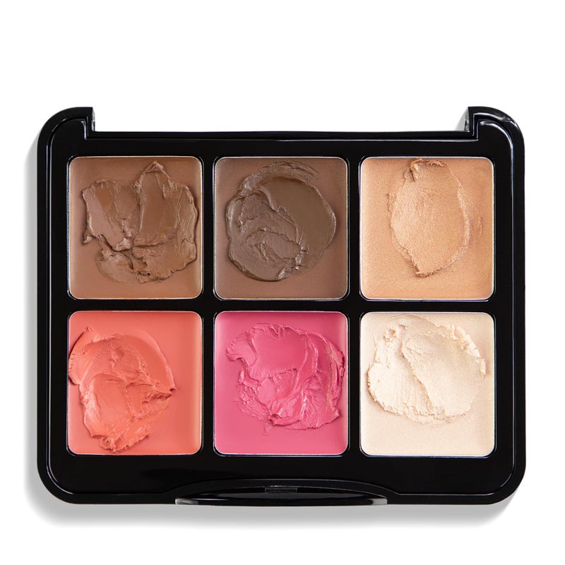 W7 Letâ€™s Face It Cream Face Palette â€“ Light Soft Glow - 6-Pan Bronzer, Blush & Highlight Palette - Creamy, Blendable Face Makeup - Image 5