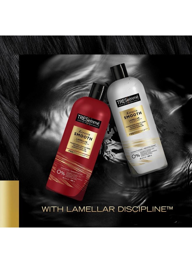 TRESemmé Tresemme Shampoo And Conditioner Set Keratin Smooth Antifrizz Hair Products Keratin Hair Treatment For Ultra Sleek Shiny Hair Curly Hair Detangler 28 Fl Oz (2 Piece Set)  - Image 5