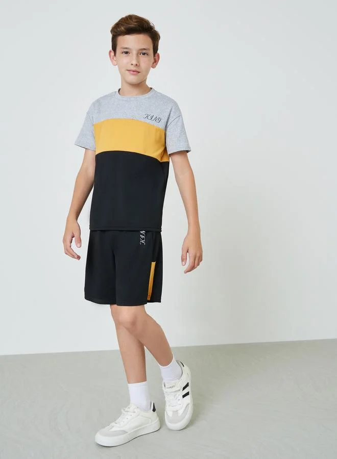 ستايلي Teens Color Block T-Shirt And Shorts Set