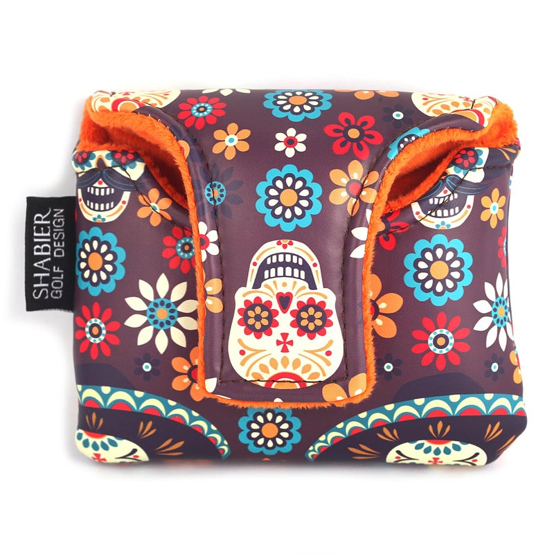 SHABIER Golf Large Mallet Headcover with Day of The Dead Skull Design for Taylormade MySpider X Putter, MySpider Tour Putter - Image 2