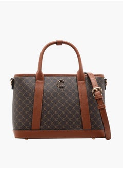 Le Confort Women's Textured Tote Bag with Double Handle and Zip Closure  - Image 1