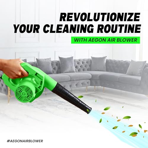 AEGON Ab40 550W Electric Air Blower – 14000 RPM, 3.8 m³/min Airflow Blower for Home, Car, Garden & Leaf Cleaning (Nylon Body, Green) - Image 4