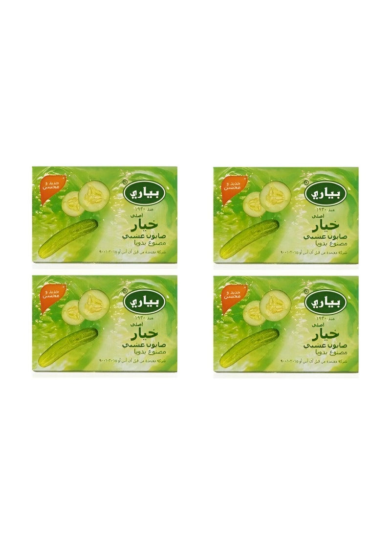 Pyary Herbal Cucumber Soap Set - 4 Premium Pieces For Brightening Skin And Refreshing Your Complexion With Natural Ingredients