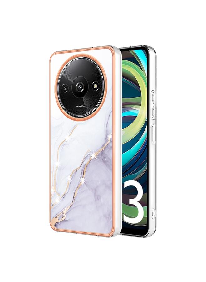 The Bros Case For Xiaomi Redmi A3 Electroplating Marble Dual-side IMD Phone Case