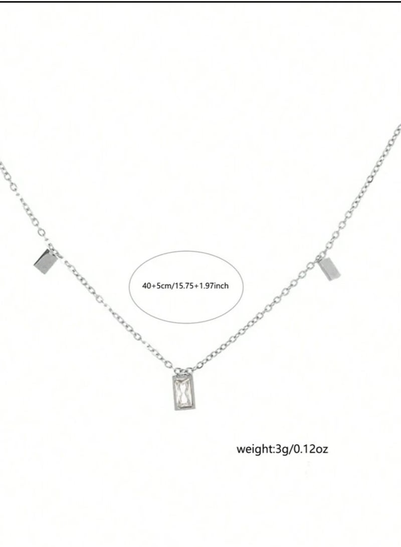 YUCCA Multi-faceted Titanium Steel Necklace for Women One Piece - Image 4