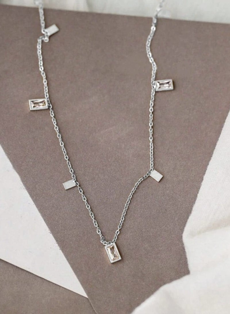 YUCCA Multi-faceted Titanium Steel Necklace for Women One Piece - Image 5