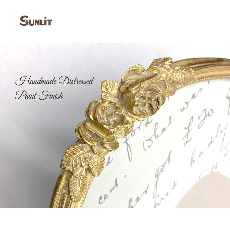 Sunlit Vintage Picture Frame 8x10 Inch  Oval Antique Photo Frames with Glass Front  Luxury Photo Display  Tabletop Wall Hanging  Gift Ideas  Golden Rose - Image 5