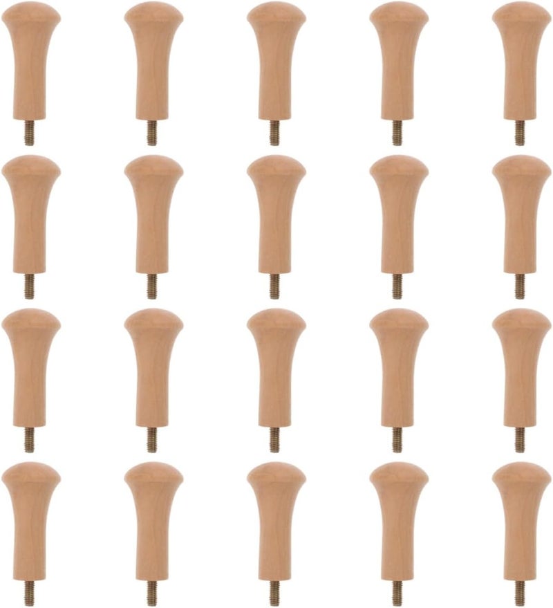 VOSAREA 20pcs Shaker Wooden Pegs 6.3cm Unfinished Wood Wall-Mounted Coat and Hat Hooks for Wardrobe and Bathroom Storage - Image 1
