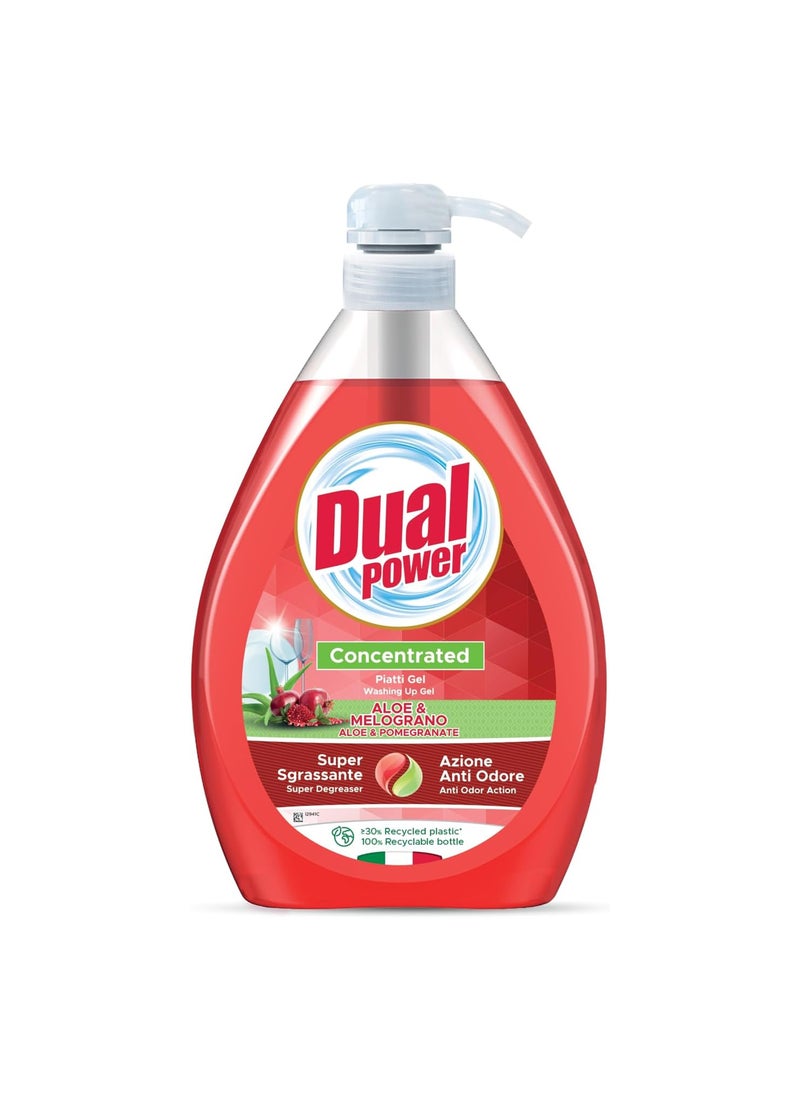 Dual Power Dishwashing Gel Concentrated with Pump Dispenser Aloe & Pomegranate - Image 1