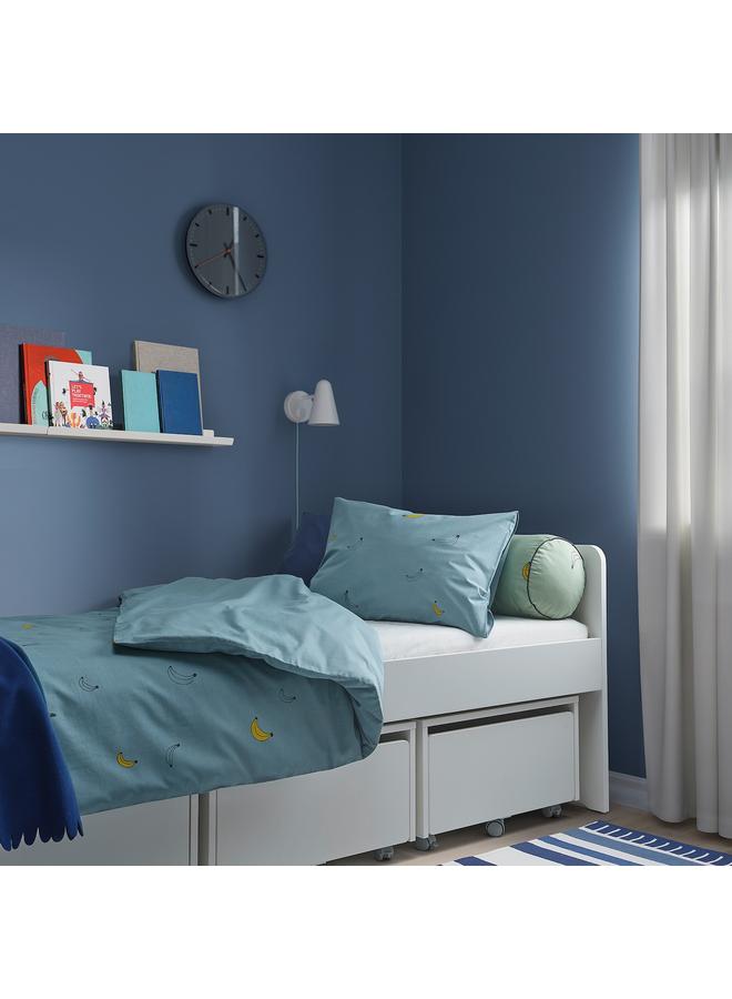 Zaboon Duvet Cover And Pillowcase, Banana Pattern Blue, 150X200/50X80 Cm - Image 3