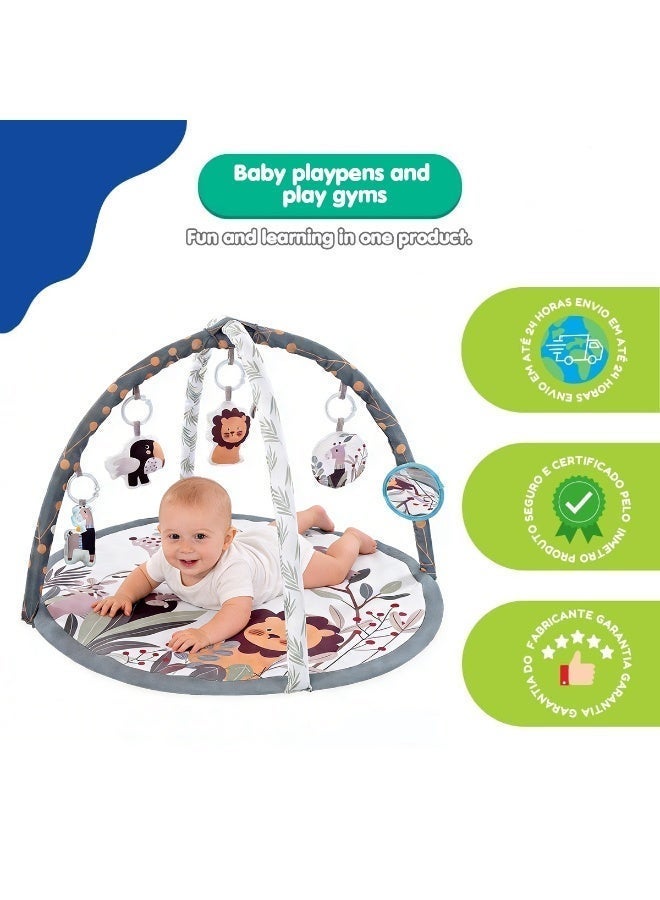 ASIV Baby Gym Play Mat with Lights & Music | Soft Activity Gym for Sensory & Motor Development | Newborn to Toddler Playmat with Hanging Toys | Zoo Animal Design | For 2+ Months - Image 5
