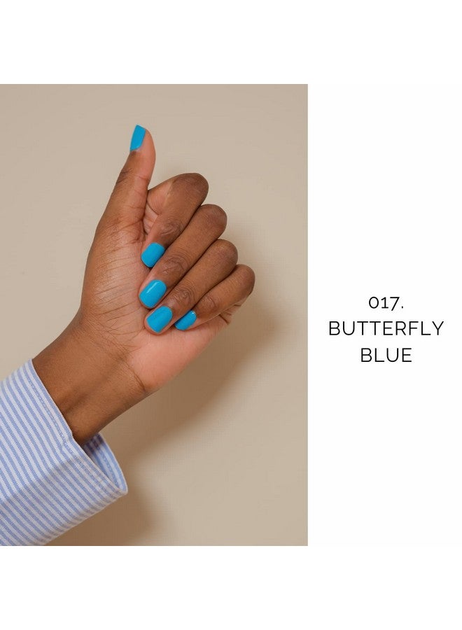 NAILOG Semi Cured Gel Nail Strips (20 Extra Long Stickerswraps) Glossy & Long Lasting Soft Gel Finishing Butterfly Blue - Image 2