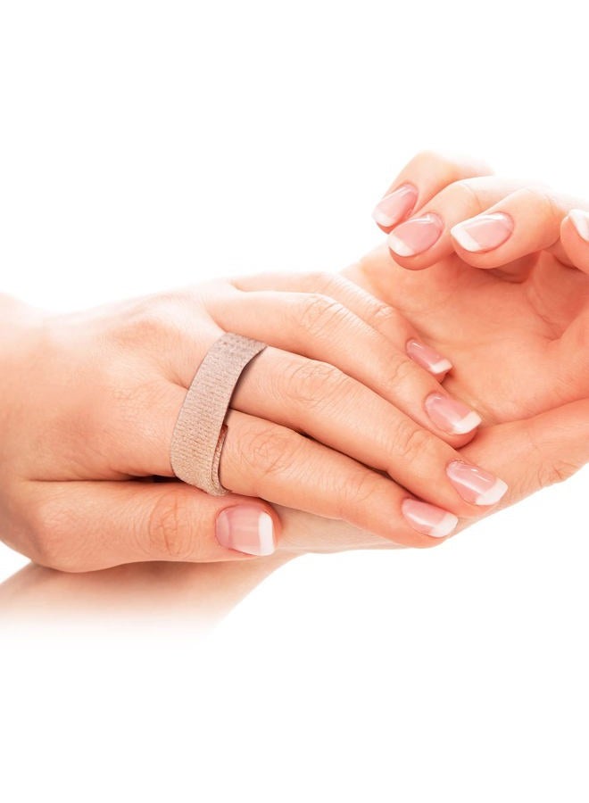 Jutom 10 حزمة شريط صديق الأصابع، أحزمة أصابع صديق، لا انزلاق، دعامات حلقة وصلة، شريط قابل للغسل وإعادة الاستخدام، لف دعم مبطن للكسور، الالتواءات، الكسور (لون بيج) - Image 4