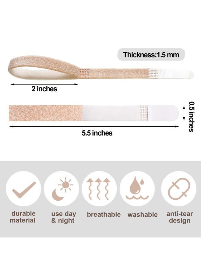 Jutom 10 حزمة شريط صديق الأصابع، أحزمة أصابع صديق، لا انزلاق، دعامات حلقة وصلة، شريط قابل للغسل وإعادة الاستخدام، لف دعم مبطن للكسور، الالتواءات، الكسور (لون بيج) - Image 2