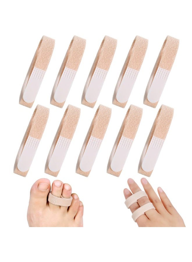 Jutom 10 حزمة شريط صديق الأصابع، أحزمة أصابع صديق، لا انزلاق، دعامات حلقة وصلة، شريط قابل للغسل وإعادة الاستخدام، لف دعم مبطن للكسور، الالتواءات، الكسور (لون بيج) - Image 1