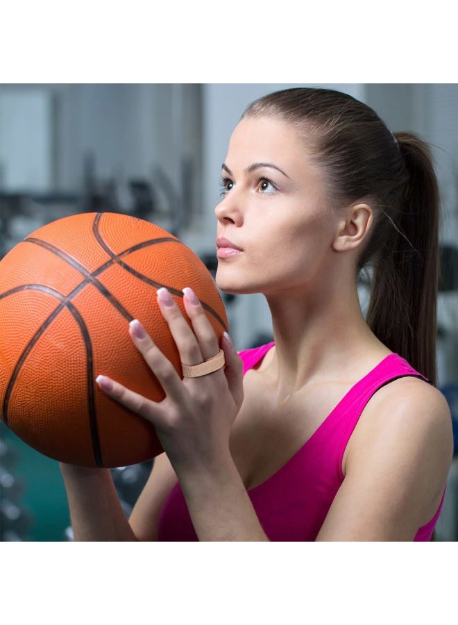 Jutom 10 حزمة شريط صديق الأصابع، أحزمة أصابع صديق، لا انزلاق، دعامات حلقة وصلة، شريط قابل للغسل وإعادة الاستخدام، لف دعم مبطن للكسور، الالتواءات، الكسور (لون بيج) - Image 5