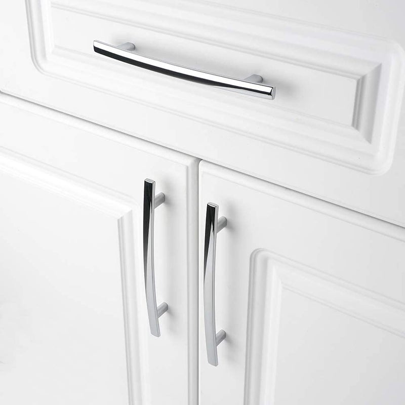 Koofizo 10 Pack 5 Inch Polished Chrome Kitchen Cabinet Pulls Polished Chrome Cabinet Handles Chrome Cabinet Hardware For Kitchen Cabinets 1961 Drawer Dresser Cupboard Bedroom - Image 4