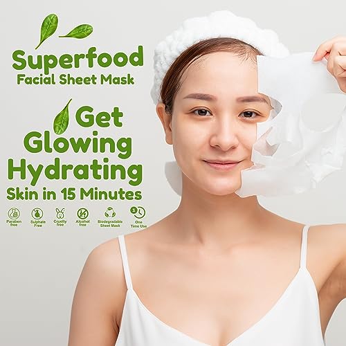 Masking Superfood Sheet Mask | Natural Facial Sheet Mask | Face Serum Mask for Women Combo (PACK OF 12) - Image 3