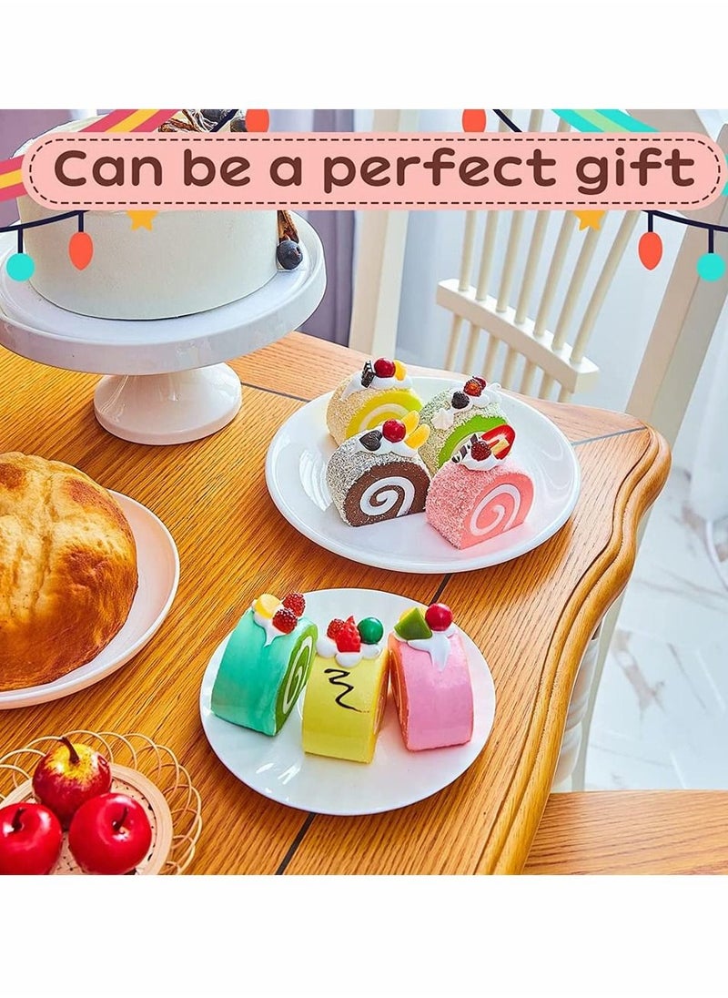 واي آند دي 8 Pieces Realistic Artificial Simulation Cake Dessert, Mixed Fake Food Model Home Staging Crafts Photography Props Swiss Roll Kitchen Decoration Display (4 Colors)  - Image 5