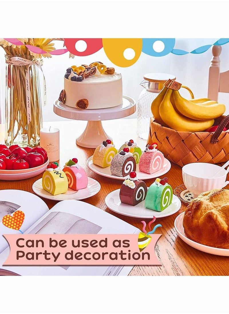 واي آند دي 8 Pieces Realistic Artificial Simulation Cake Dessert, Mixed Fake Food Model Home Staging Crafts Photography Props Swiss Roll Kitchen Decoration Display (4 Colors)  - Image 3
