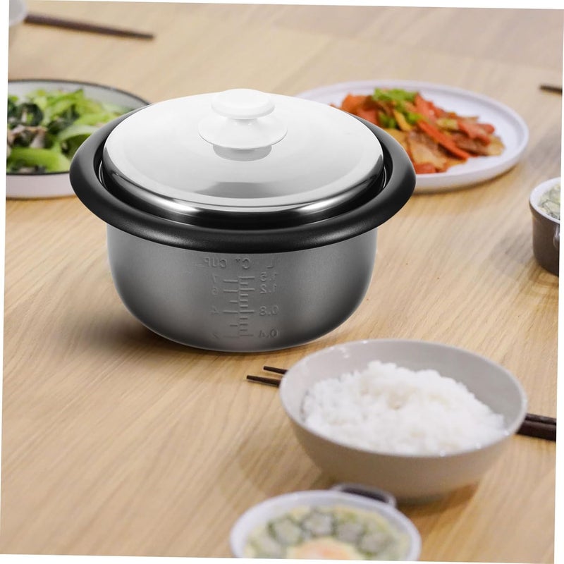 Non-stick Rice Cooker Inner Pot with Lid Multi-use Replacement Cooking Pot for Household Rice Cooking Soup Making and Cake Baking - Image 3