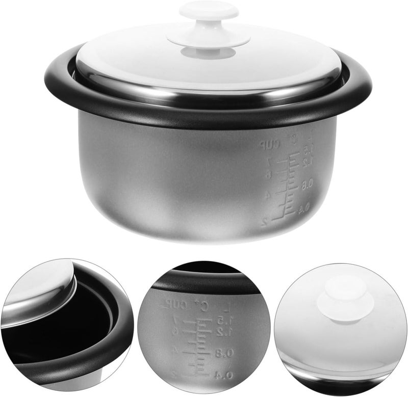 Non-stick Rice Cooker Inner Pot with Lid Multi-use Replacement Cooking Pot for Household Rice Cooking Soup Making and Cake Baking - Image 4