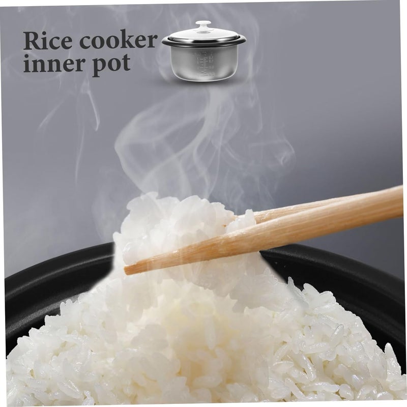Non-stick Rice Cooker Inner Pot with Lid Multi-use Replacement Cooking Pot for Household Rice Cooking Soup Making and Cake Baking - Image 5