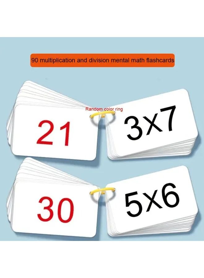 1 Set Multiplication And Division Flash Cards 90 Pcs Math Learning Aid Gift - Image 4