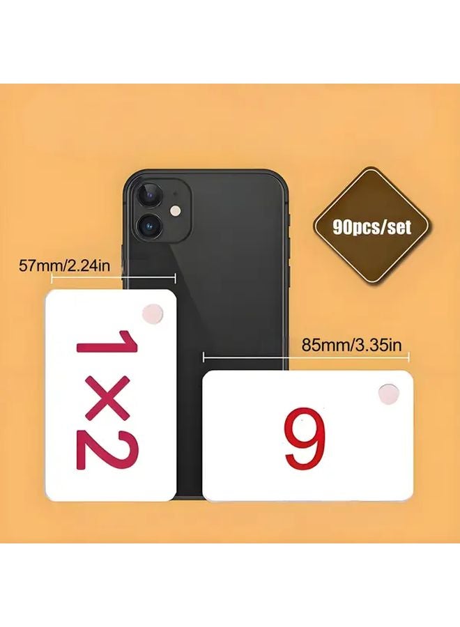 1 Set Multiplication And Division Flash Cards 90 Pcs Math Learning Aid Gift - Image 3
