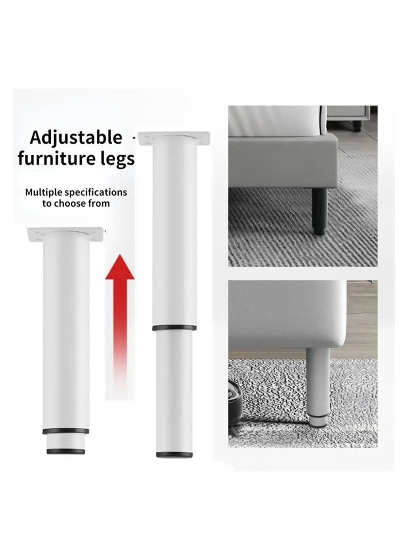 Metal Adjustable Height Furniture Legs 4.7-8 inch, Heavy Duty Support Legs for Furniture Set of 4, Adjustable Height Replacement Support Leg for Sofa/Dresser/Bed/Chair/Coffee Table